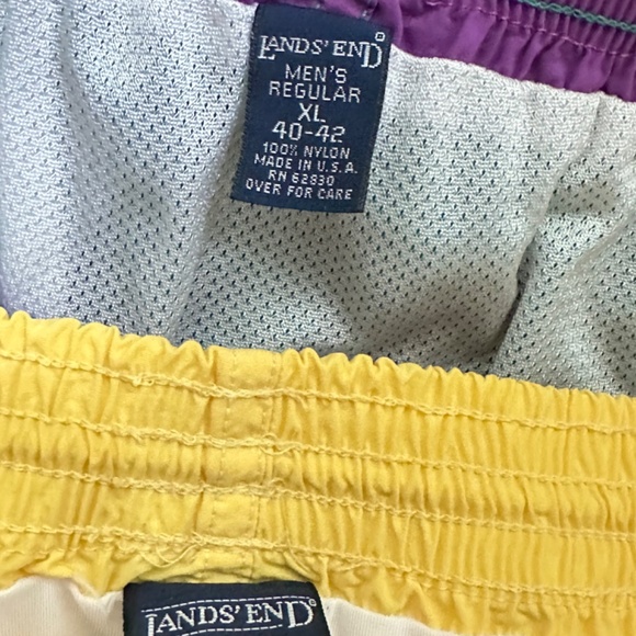 Men's Lands' End Swim Shorts 2 Pair Drawstring Waist Lightweight - Picture 3 of 5